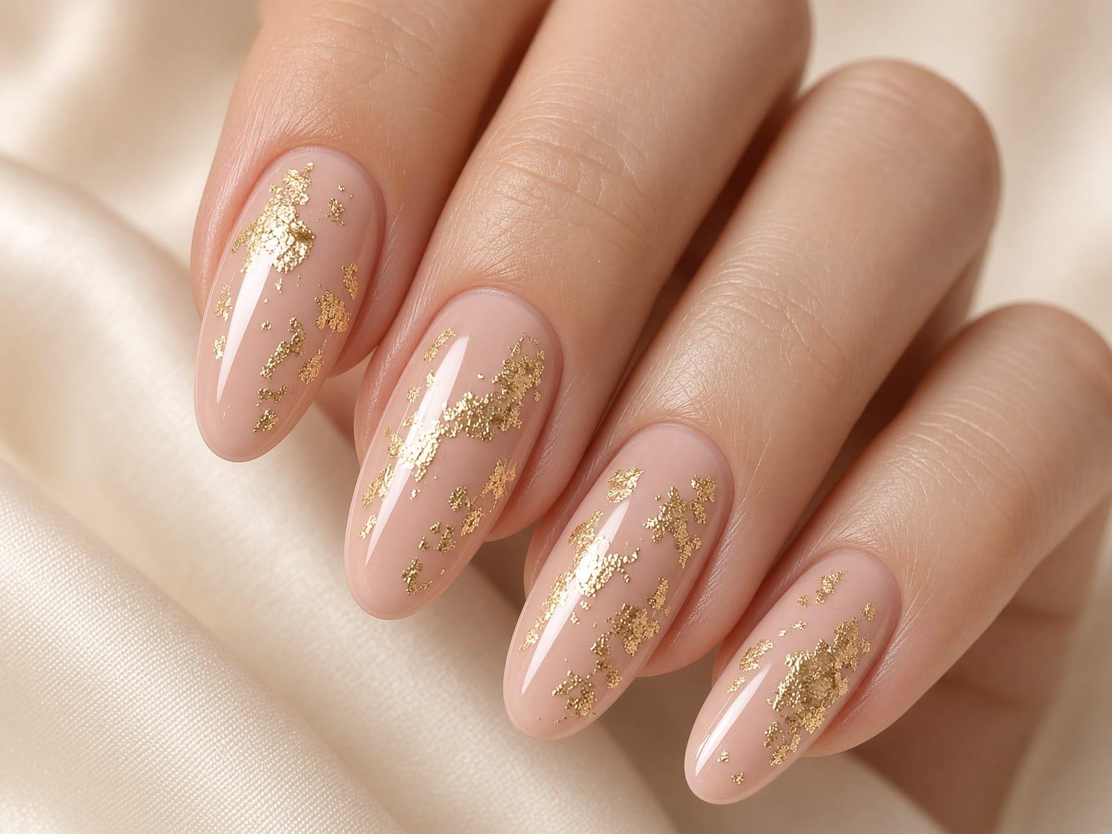 Nails with gold detail